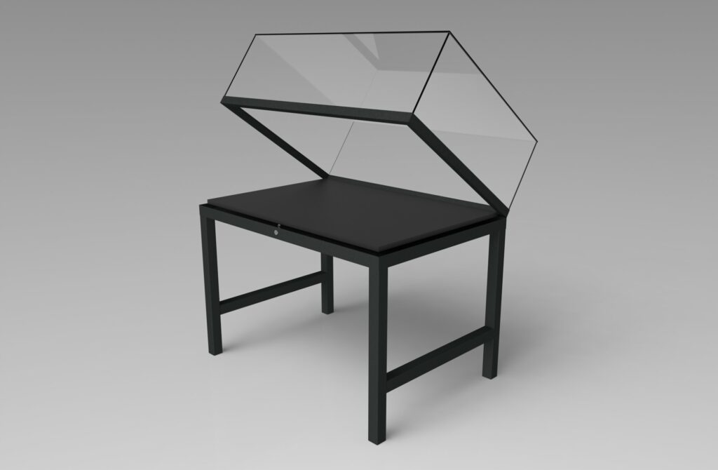 Clamshell Table Display