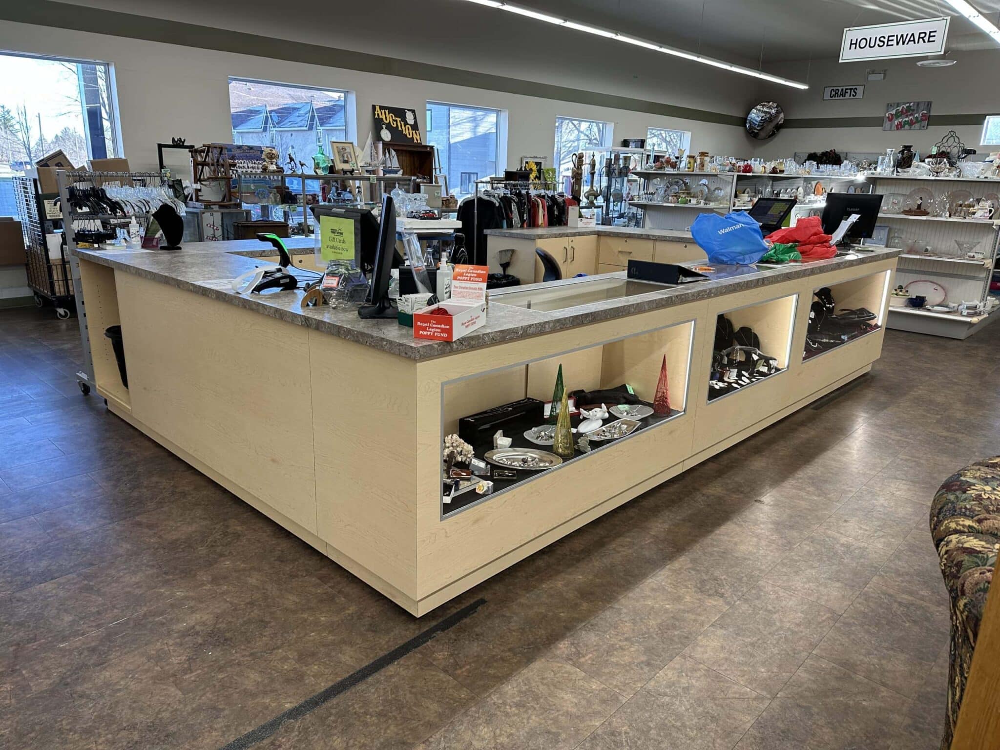 Thrift Store Checkout Counters with Display